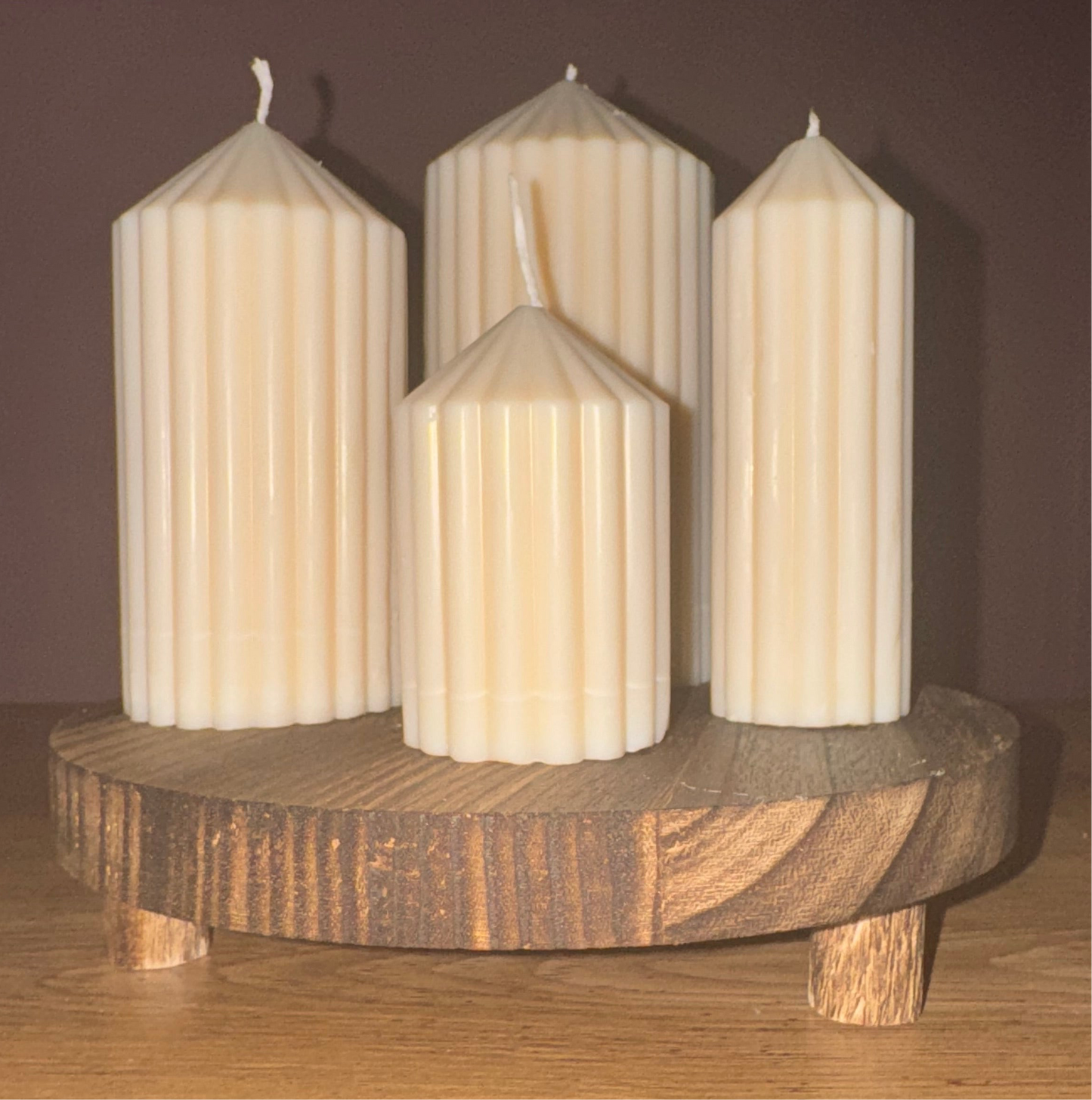 Ribbed Pillar Candles