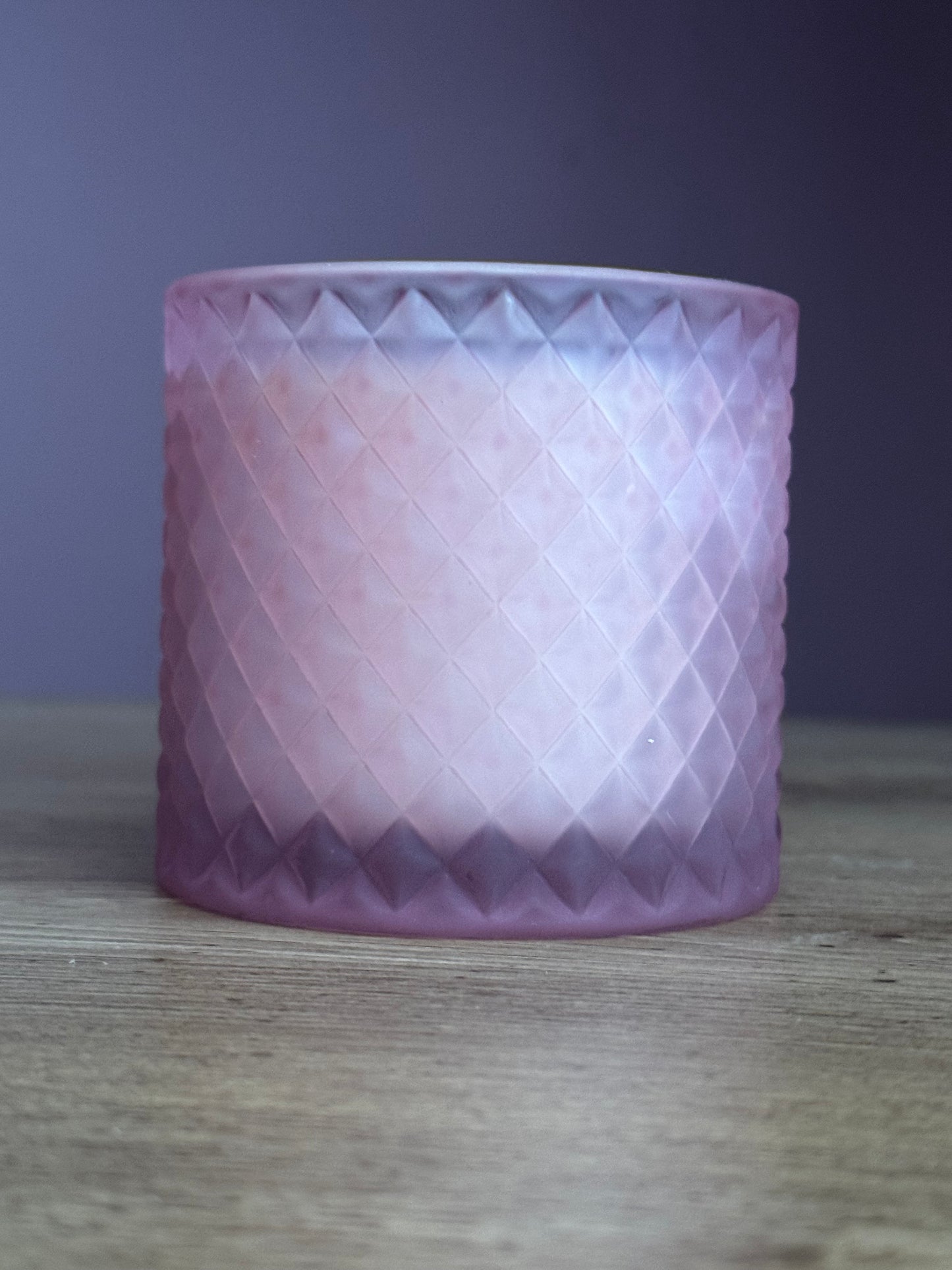Geo Candle~ Frosted Pink