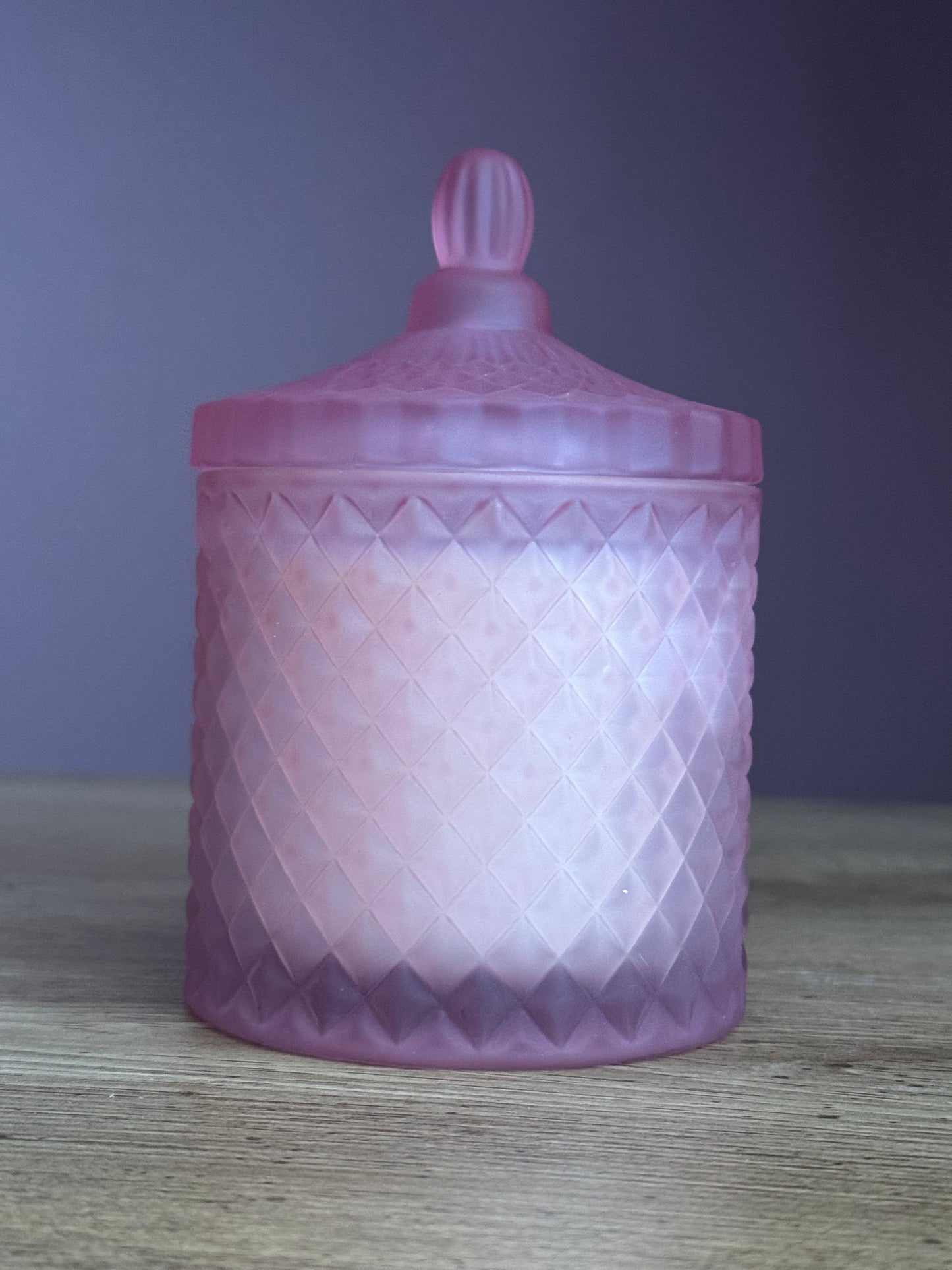 Geo Candle~ Frosted Pink
