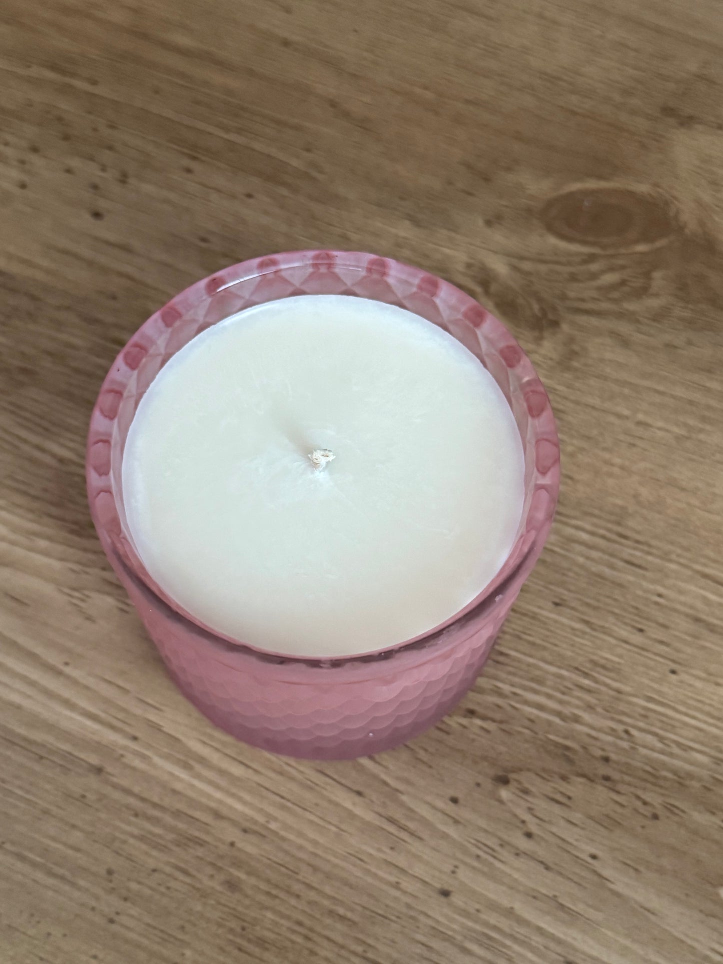 Geo Candle~ Frosted Pink
