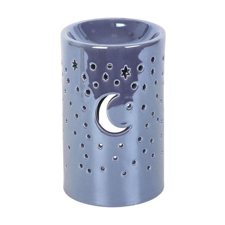 Iridescent Purple Moon Pillar Oil Burner and Wax Warmer