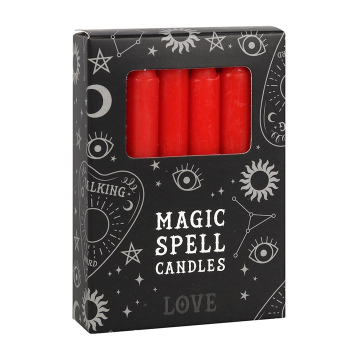*Set of 12 Red Wax Spell Unscented Candles (24/48)