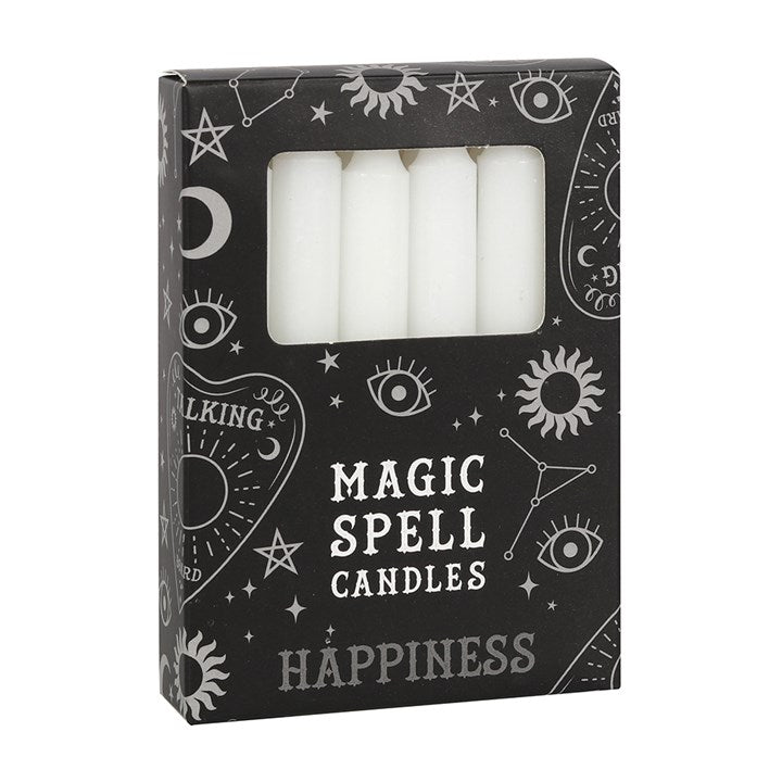 *Set of 12 White Wax Spell Unscented Candles (24/48)
