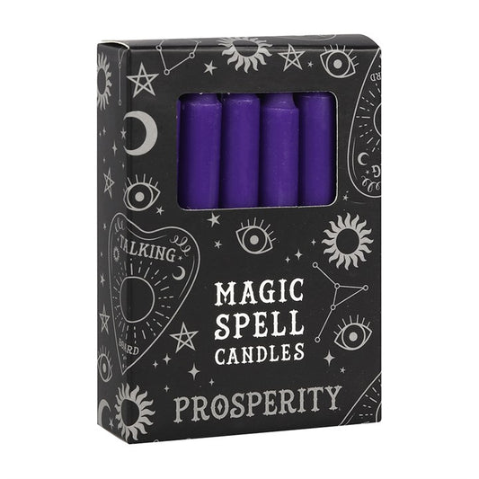 *Set of 12 Purple Wax Spell Unscented Candles (24/48)